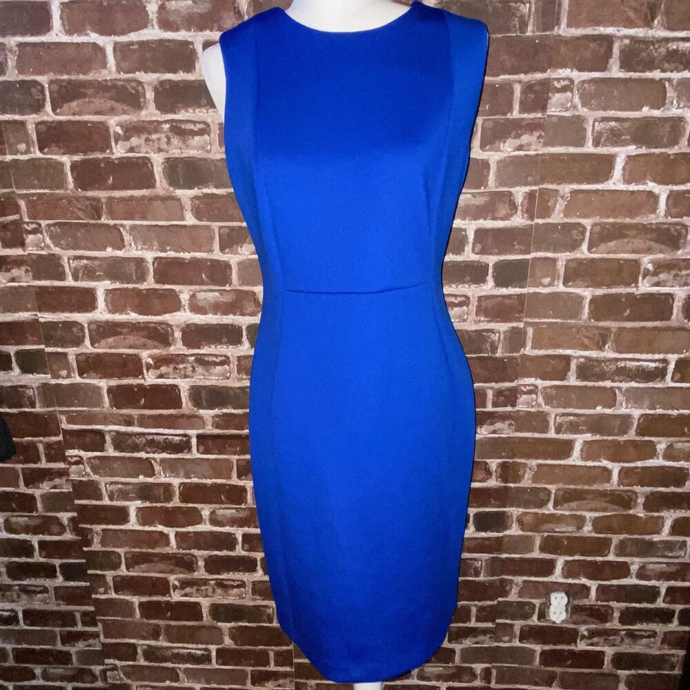 Calvin Klein Women's Sleeveless Dress Knee Length Royal Blue 10